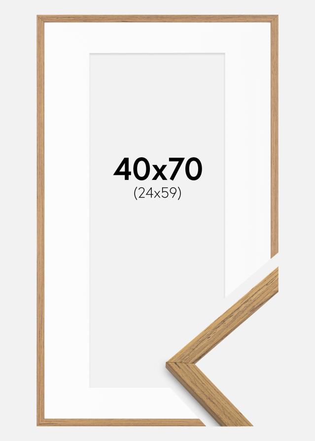 Ramme Edsbyn Teak 40x70 cm - Passepartout Hvid 25x60 cm