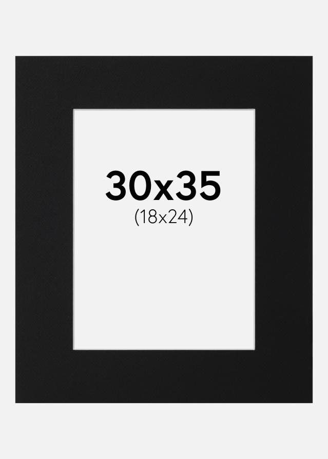 Passepartout Sort Standard (Hvid kerne) 30x35 cm (18x24)
