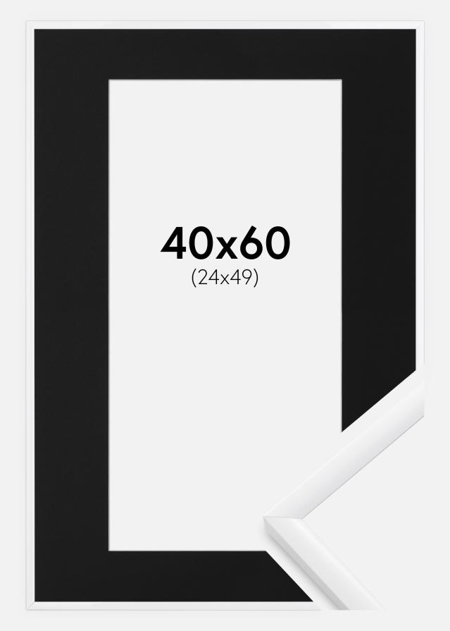 Ramme New Lifestyle Hvid 40x60 cm - Passepartout Sort 25x50 cm