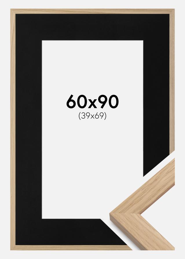 Ramme Oak Wood 60x90 cm - Passepartout Sort 40x70 cm