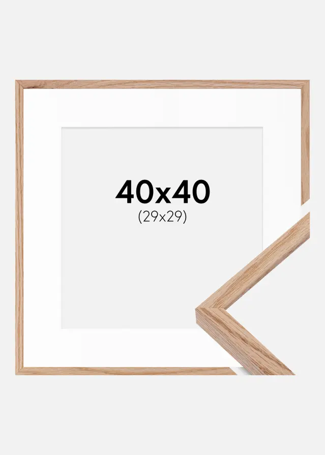 Ramme E-Line Eg 40x40 cm - Passepartout Hvid 30x30 cm