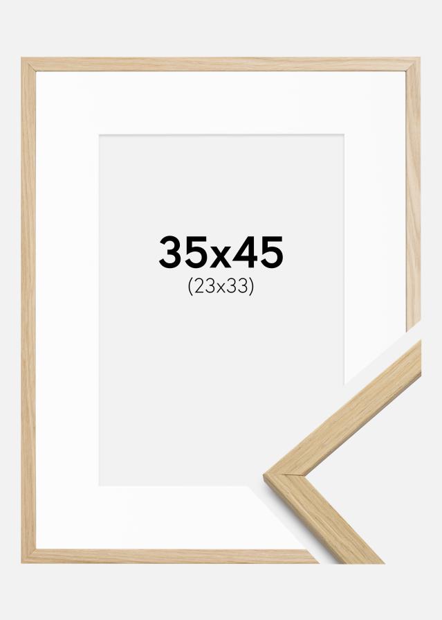 Ramme Edsbyn Eg 35x45 cm - Passepartout Hvid 24x34 cm