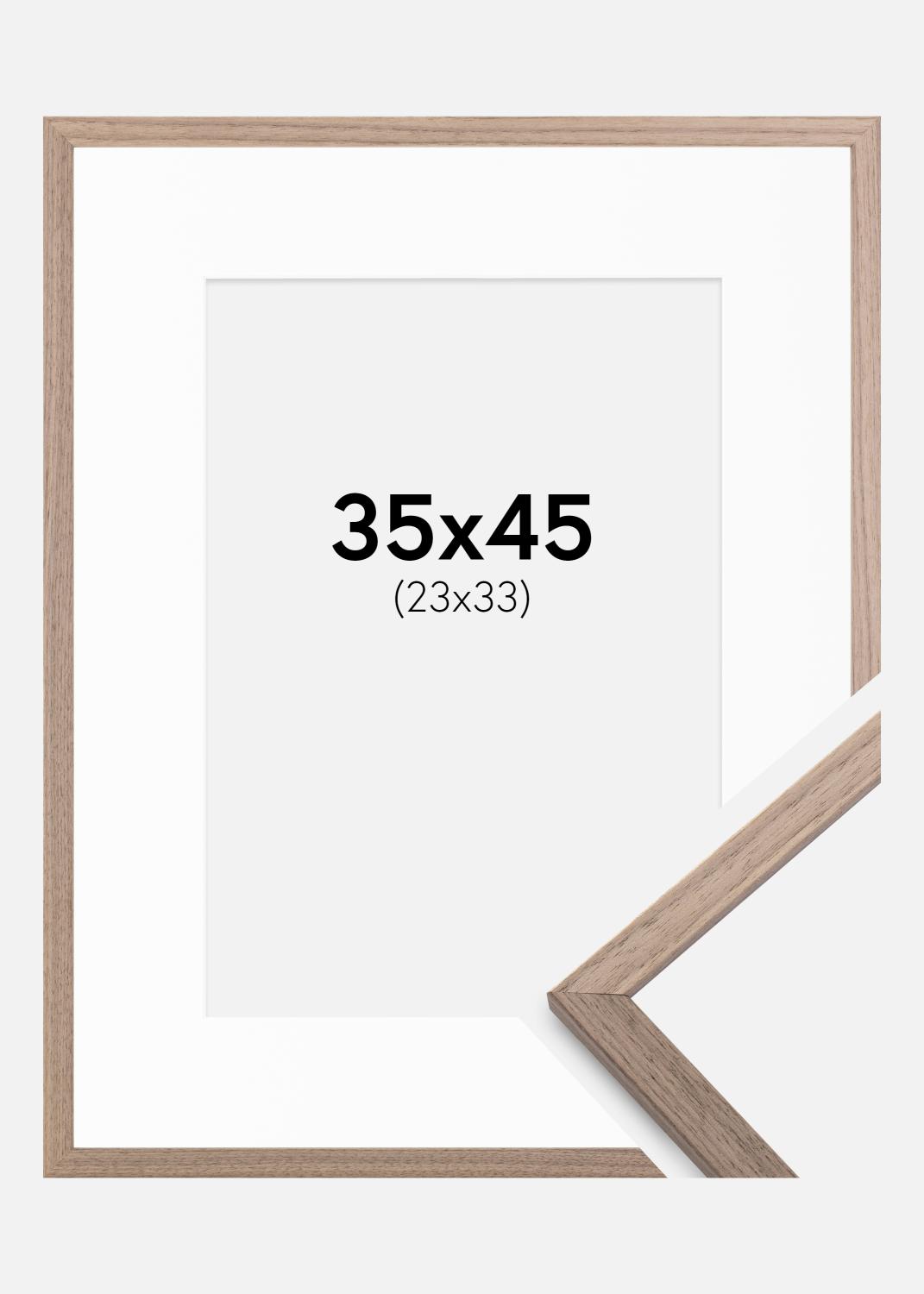 Product Image for Ramme Edsbyn Lys Valnød 35x45 cm - Passepartout Hvid 24x34 cm