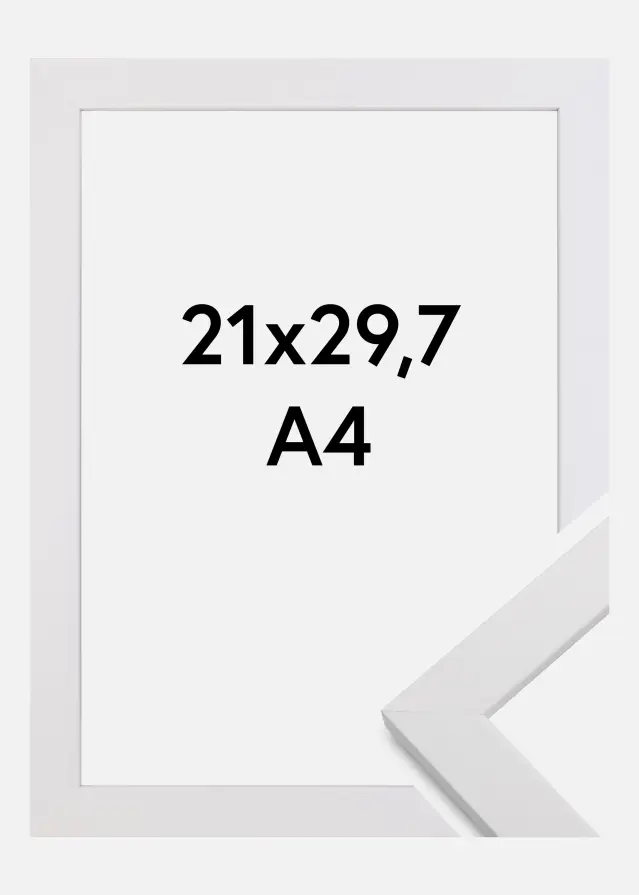 Ramme White Wood Akrylglas 21x29,7 cm (A4)