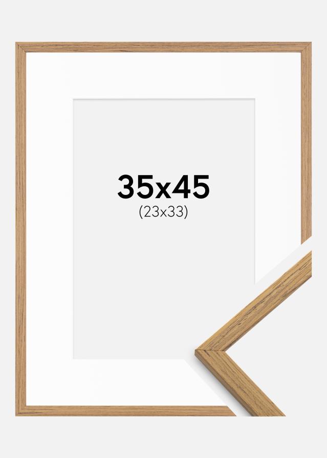 Ramme Edsbyn Teak 35x45 cm - Passepartout Hvid 24x34 cm