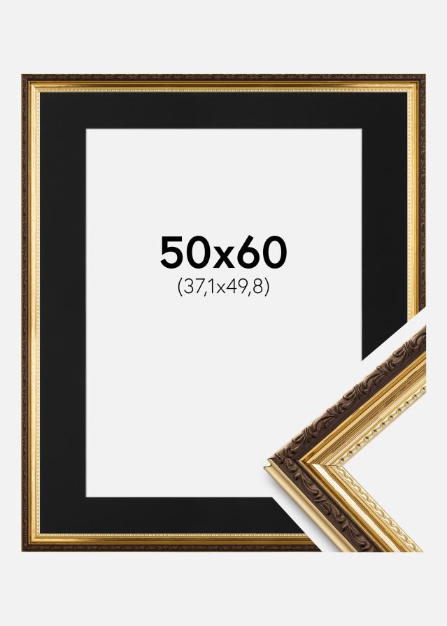 Ramme Abisko Guld 50x60 cm - Passepartout Sort 15x20 inches (38,1x50,8 cm)