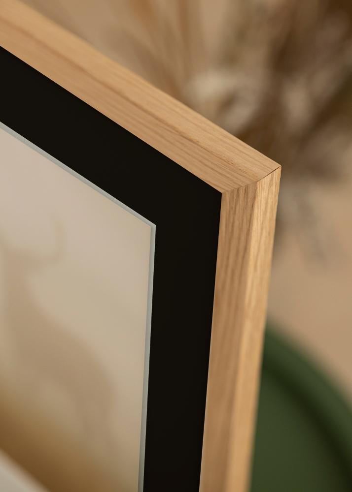 Ramme Oak Wood 70x90 cm - Passepartout Sort 55x70 cm
