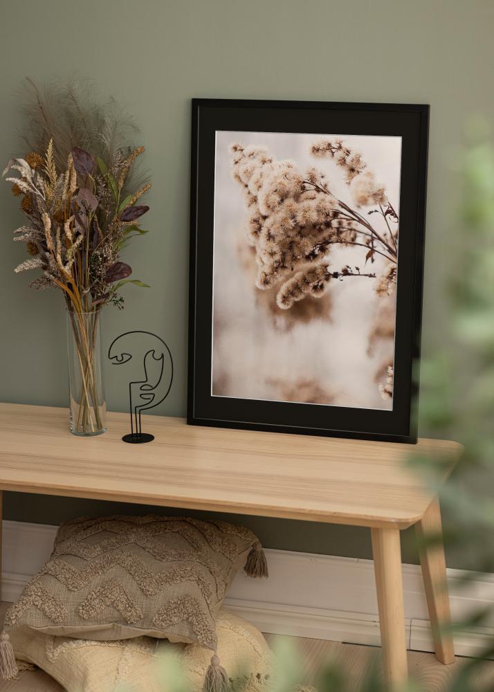 Ramme Trendy Sort 40x50 cm - Passepartout Sort 29,7x42 cm (A3)