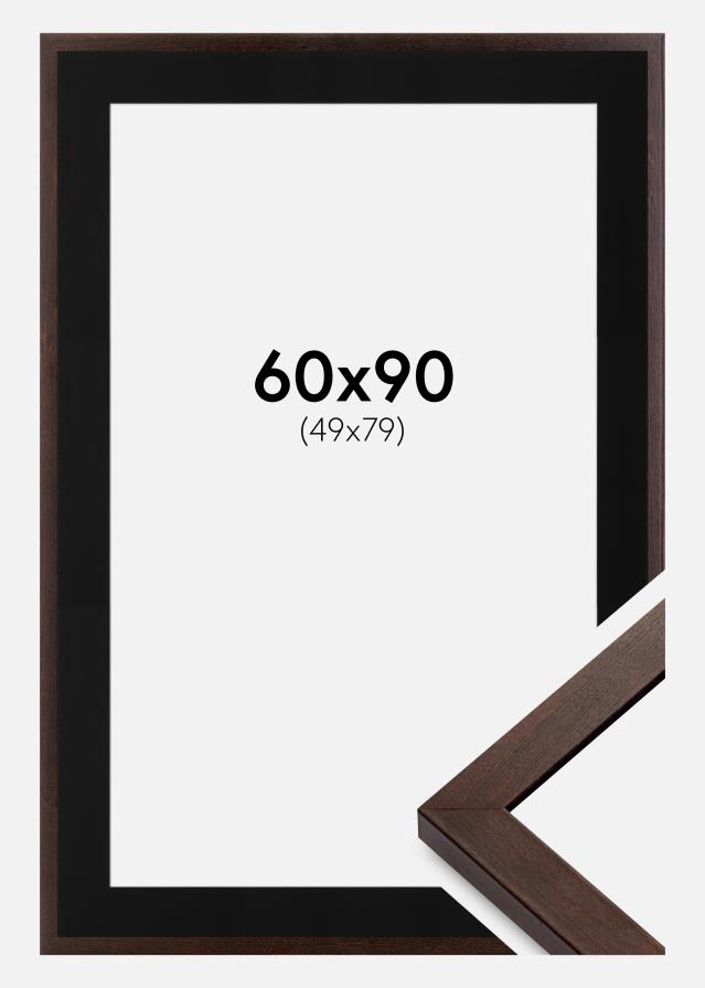 Ramme Selection Valnød 60x90 cm - Passepartout Sort 50x80 cm
