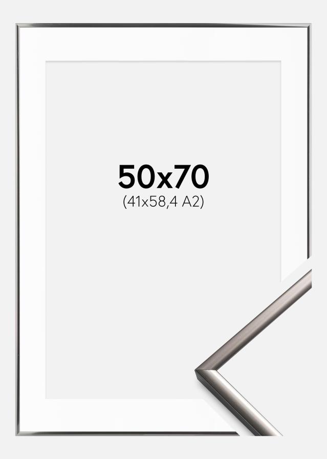 Ramme New Lifestyle Stål 50x70 cm - Passepartout Hvid 42x59,4 cm (A2)