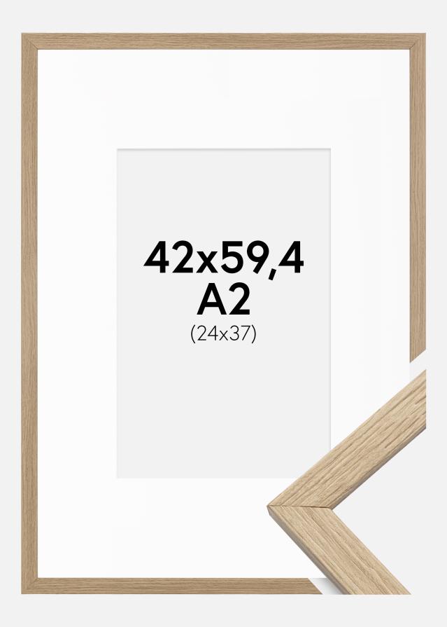 Ramme Stilren Eg 42x59,4 cm - Passepartout Hvid 25x38 cm