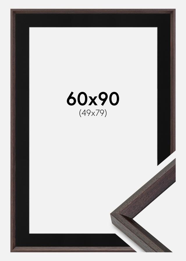 Ramme Globe Espresso 60x90 cm - Passepartout Sort 50x80 cm