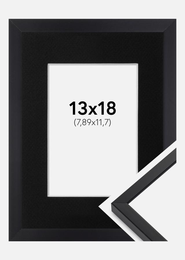 Ramme E-Line Sort 13x18 cm - Passepartout Sort 3,5x5 inches