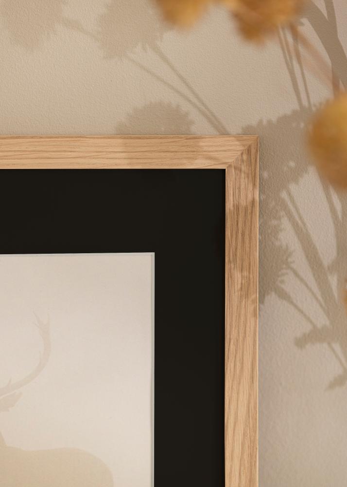Ramme Oak Wood 70x90 cm - Passepartout Sort 55x70 cm
