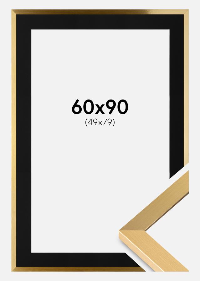 Ramme Selection Guld 60x90 cm - Passepartout Sort 50x80 cm