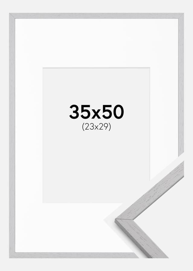 Ramme Edsbyn Grey 35x50 cm - Passepartout Hvid 24x30 cm