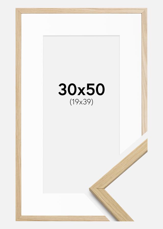 Ramme Edsbyn Eg 30x50 cm - Passepartout Hvid 20x40 cm