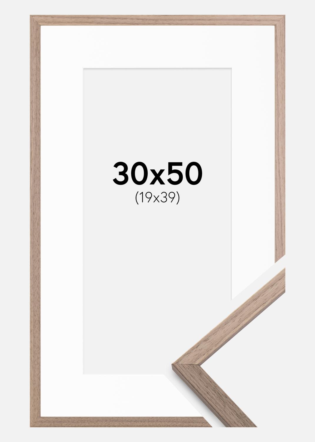 Product Image for Ramme Edsbyn Lys Valnød 30x50 cm - Passepartout Hvid 20x40 cm
