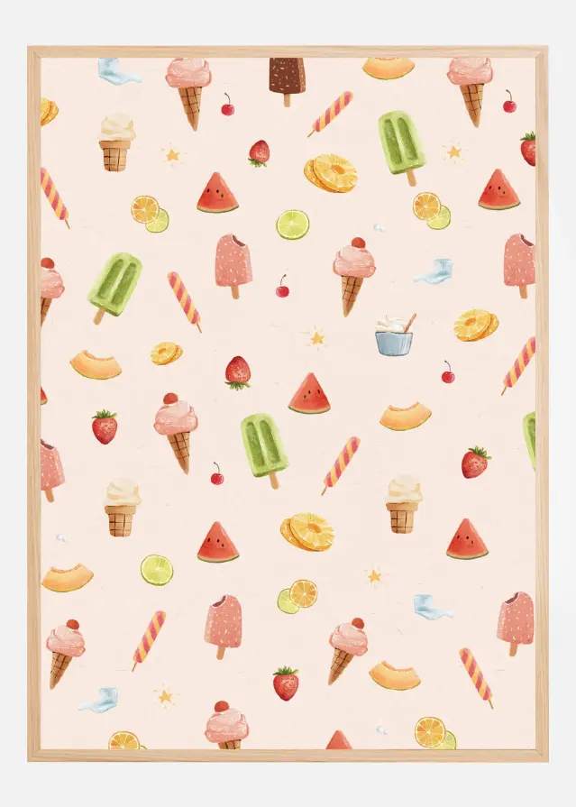 Sweet Ice Cream Pattern Plakat