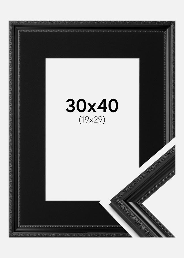Ramme Abisko Sort 30x40 cm - Passepartout Sort 20x30 cm