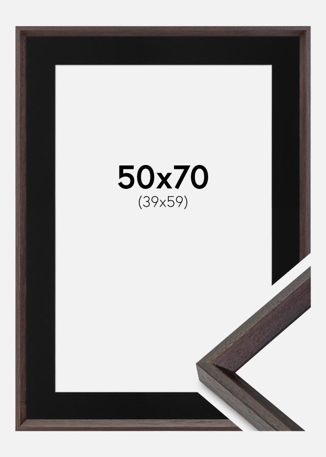Ramme Globe Espresso 50x70 cm - Passepartout Sort 40x60 cm