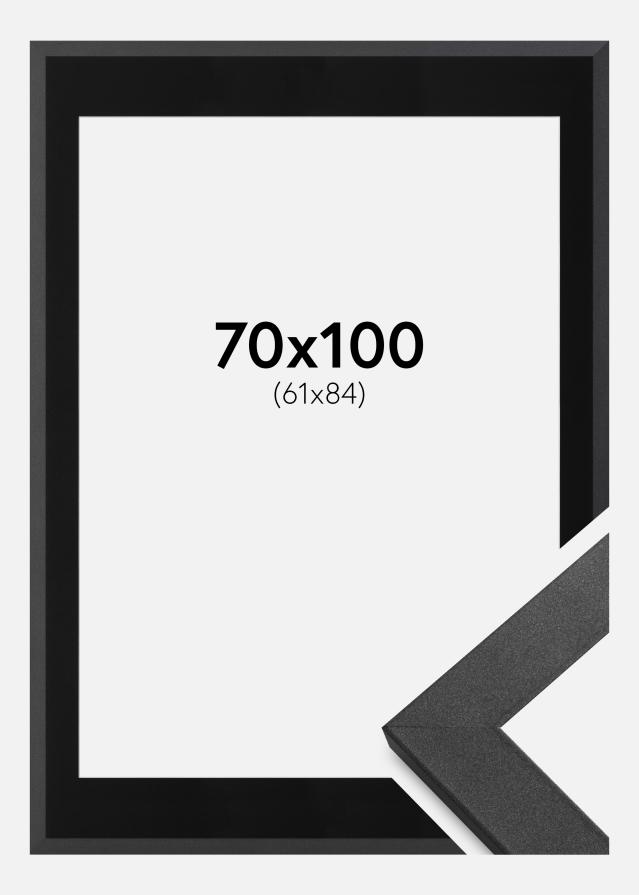 Ramme Graphite Wood 70x100 cm - Passepartout Sort 62x85 cm