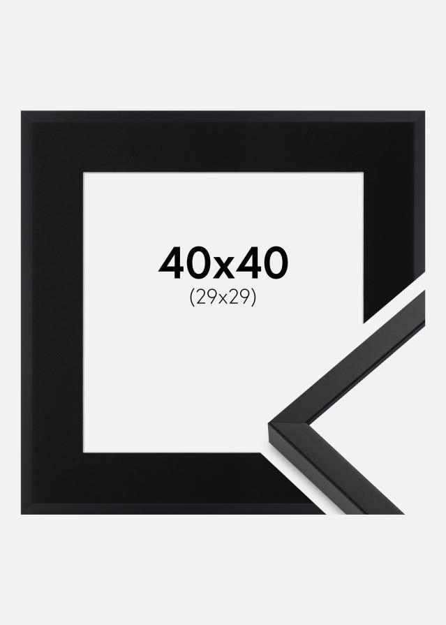 Ramme E-Line Sort 40x40 cm - Passepartout Sort 30x30 cm