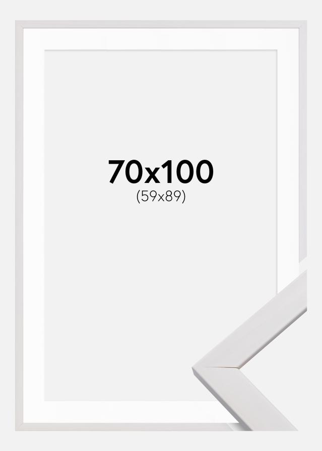 Ramme Stilren Hvid 70x100 cm - Passepartout Hvid 60x90 cm