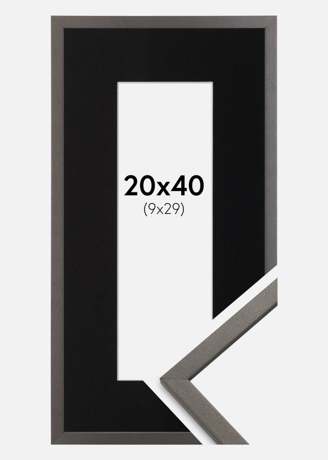 Ramme Edsbyn Grafit 20x40 cm - Passepartout Sort 10x30 cm