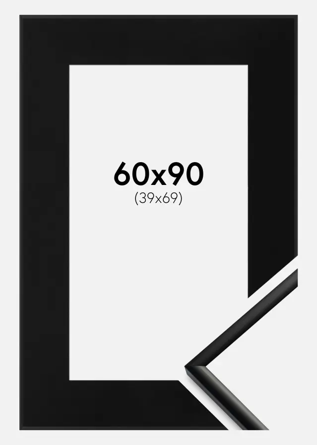 Ramme New Lifestyle Mat Sort 60x90 cm - Passepartout Sort 40x70 cm