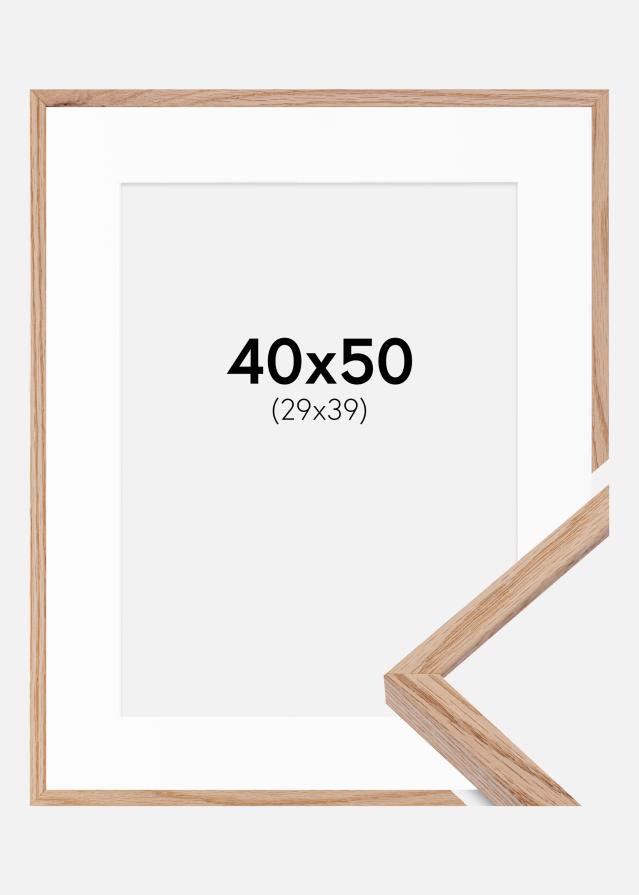 Ramme E-Line Eg 40x50 cm - Passepartout Hvid 30x40 cm