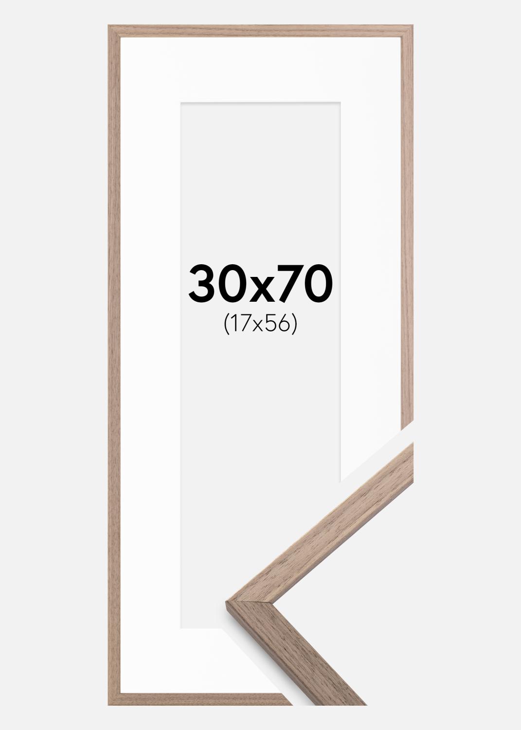 Product Image for Ramme Edsbyn Lys Valnød 30x70 cm - Passepartout Hvid 18x57 cm