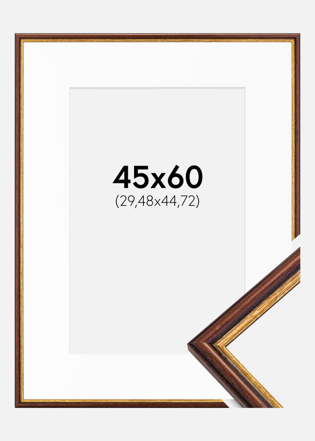 Ramme Horndal Brun 45x60 cm - Passepartout Hvid 12x18 inches