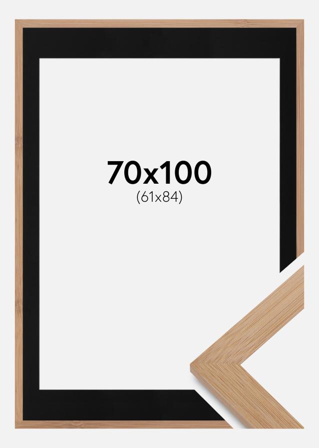 Ramme Hoei Bambus 70x100 cm - Passepartout Sort 62x85 cm