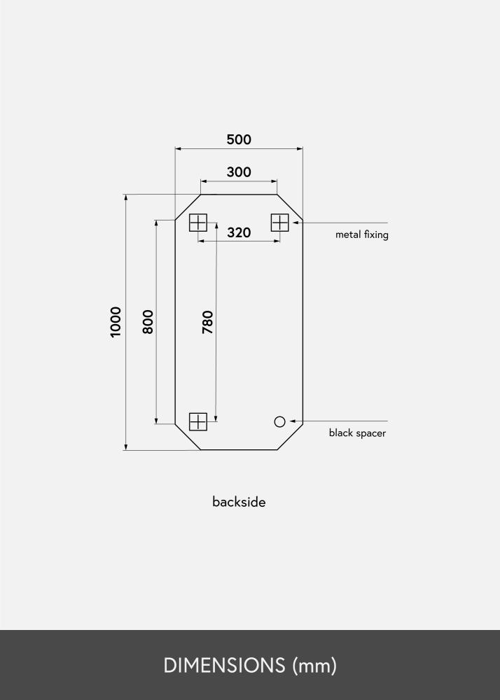 KAILA Spejl Tall Octagon 50x100 cm