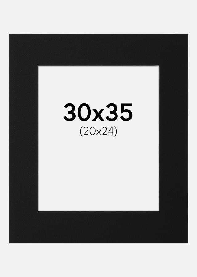 Passepartout Sort Standard (Hvid kerne) 30x35 cm (20x24)