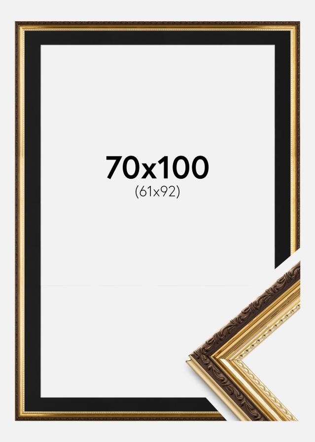 Ramme Abisko Guld 70x100 cm - Passepartout Sort 62x93 cm