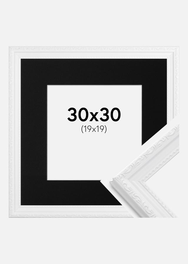 Ramme Abisko Hvid 30x30 cm - Passepartout Sort 20x20 cm