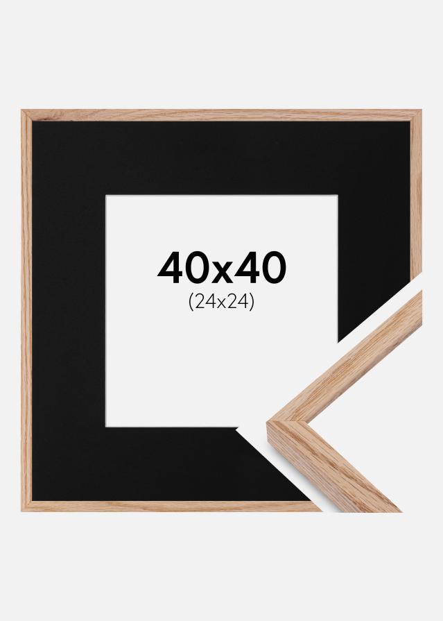 Ramme E-Line Eg 40x40 cm - Passepartout Sort 25x25 cm