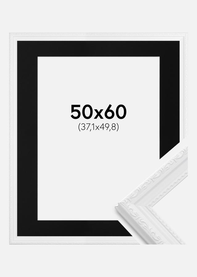 Ramme Abisko Hvid 50x60 cm - Passepartout Sort 15x20 inches