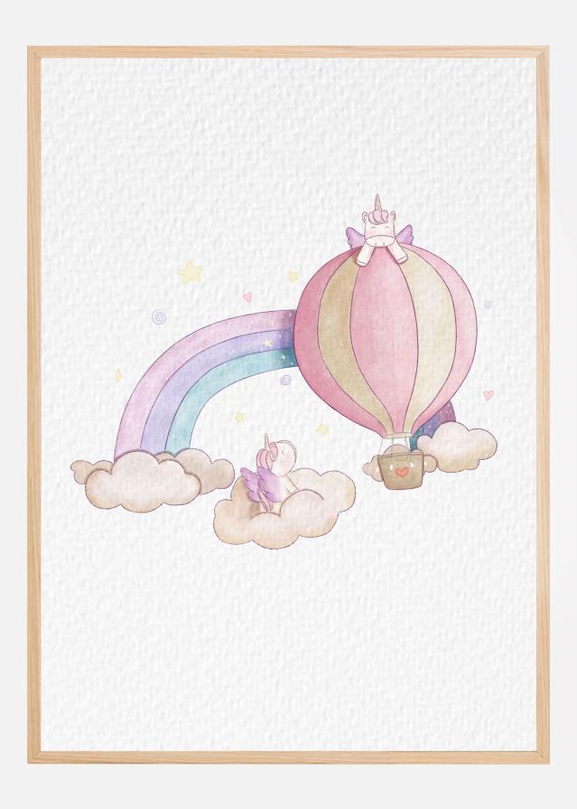 Kawai Cloudy Unicorn Plakat