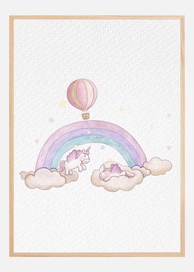 Kawai Cloudy Unicorn Plakat