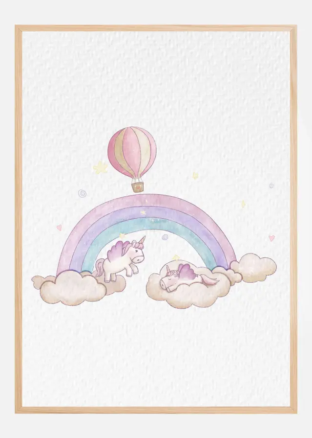 Kawai Cloudy Unicorn Plakat