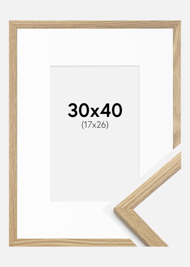 Ramme Trendy Eg 30x40 cm - Passepartout Hvid 18x27 cm