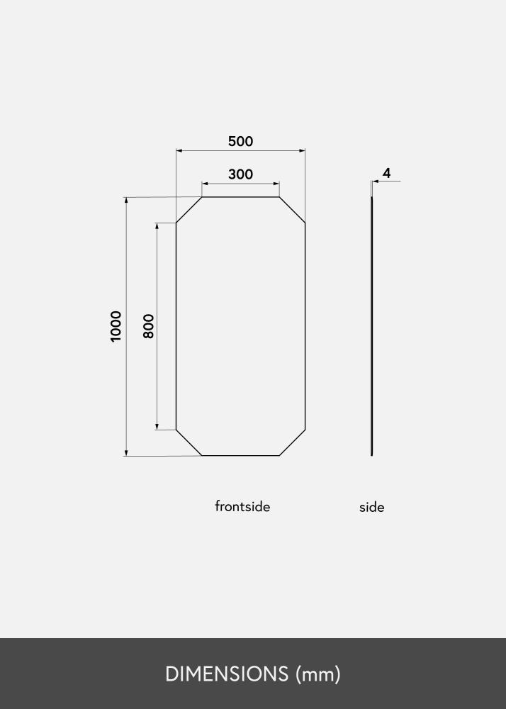 KAILA Spejl Tall Octagon 50x100 cm
