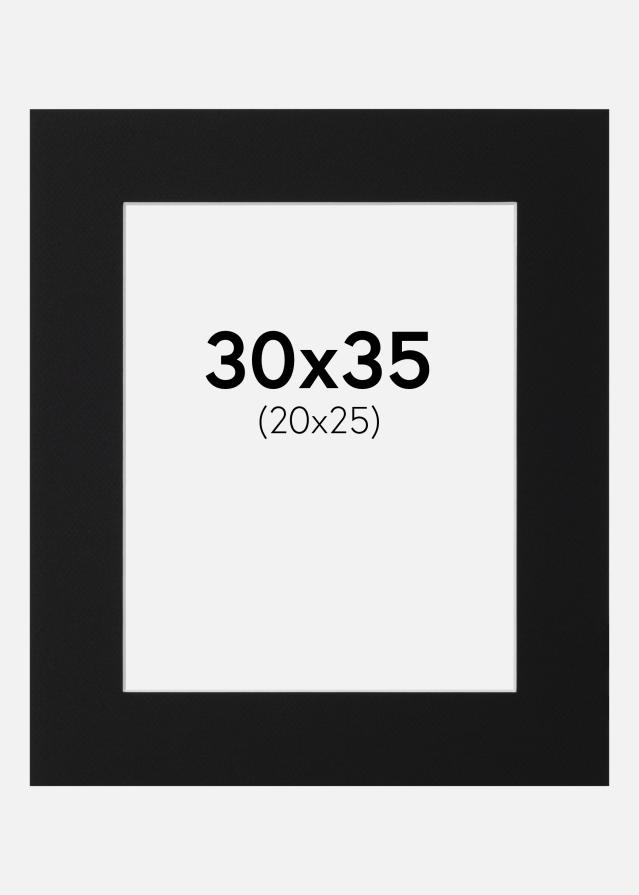 Passepartout Sort Standard (Hvid kerne) 30x35 cm (20x25)
