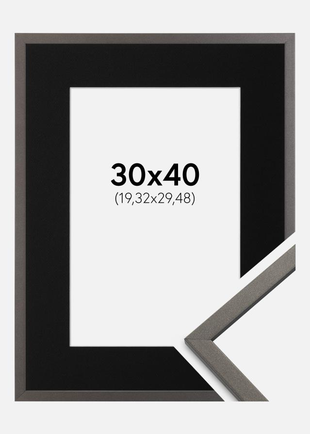 Ramme Edsbyn Grafit 30x40 cm - Passepartout Sort 8x12 inches