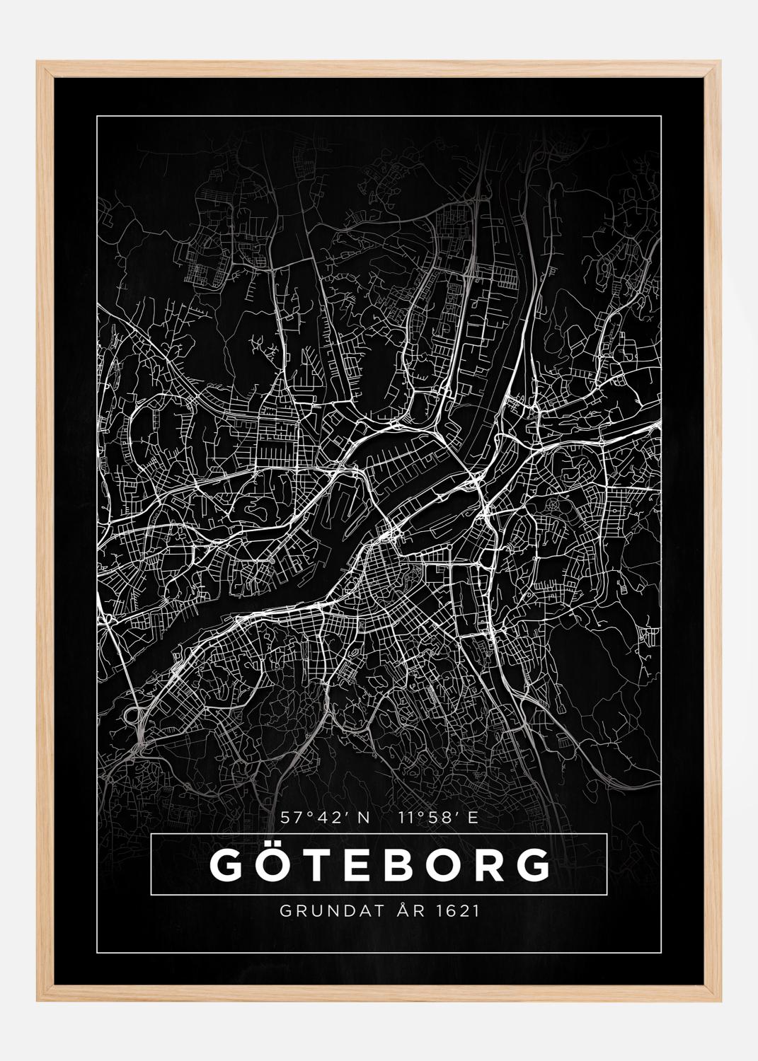 Product Image for Kort - Göteborg - Sort Plakat (21x29.7 cm (A4))
