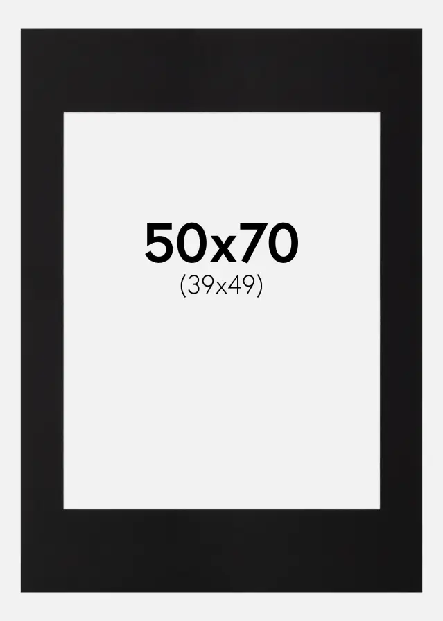 Passepartout Canson Sort (Hvid kerne) 50x70 cm (39x49)