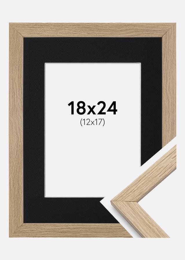 Ramme Stilren Eg 18x24 cm - Passepartout Sort 13x18 cm